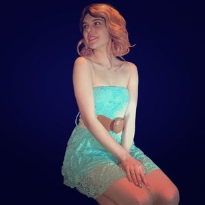 Strapless lace dress